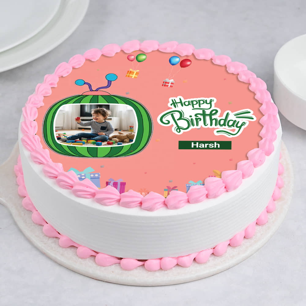 Cocomelon Birthday Photo Cake