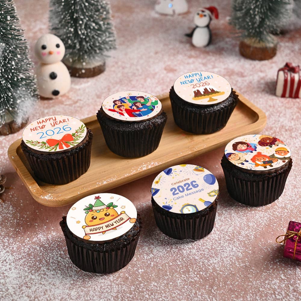 Joyful New Year Cupcake Set Of Six Joyful New Year Cupcake Set Of Six
