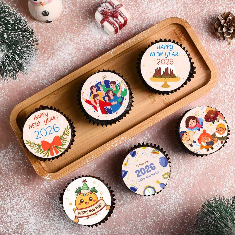 Joyful New Year Cupcake Set Of Six