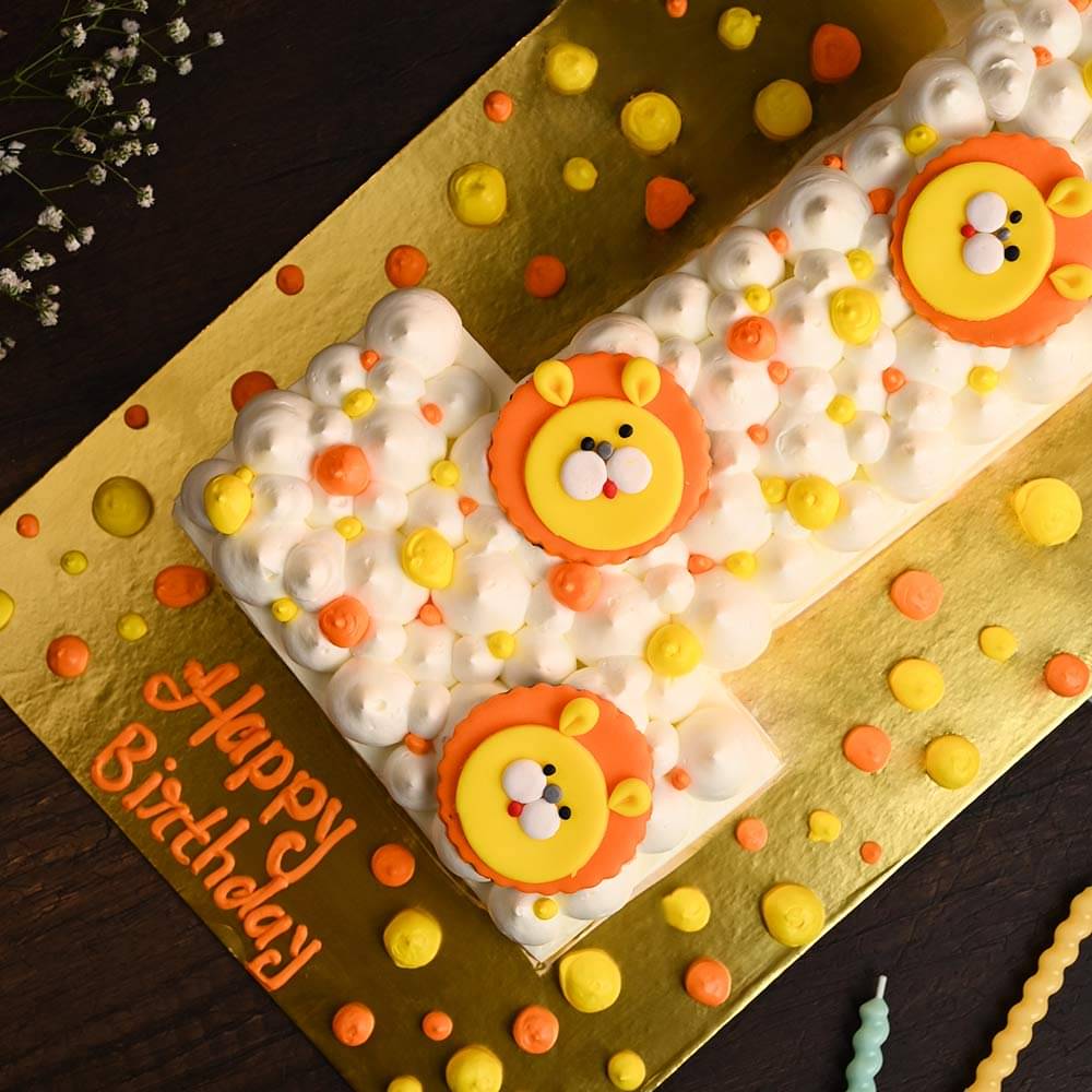 Jungle Lion Number Cake