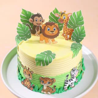 Top View of Front Angled View of Wildlife Wonder Cake Top View of Front Angled View of Wildlife Wonder Cake