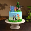 Zoomed View of Jungle Paradise Theme Cake Online