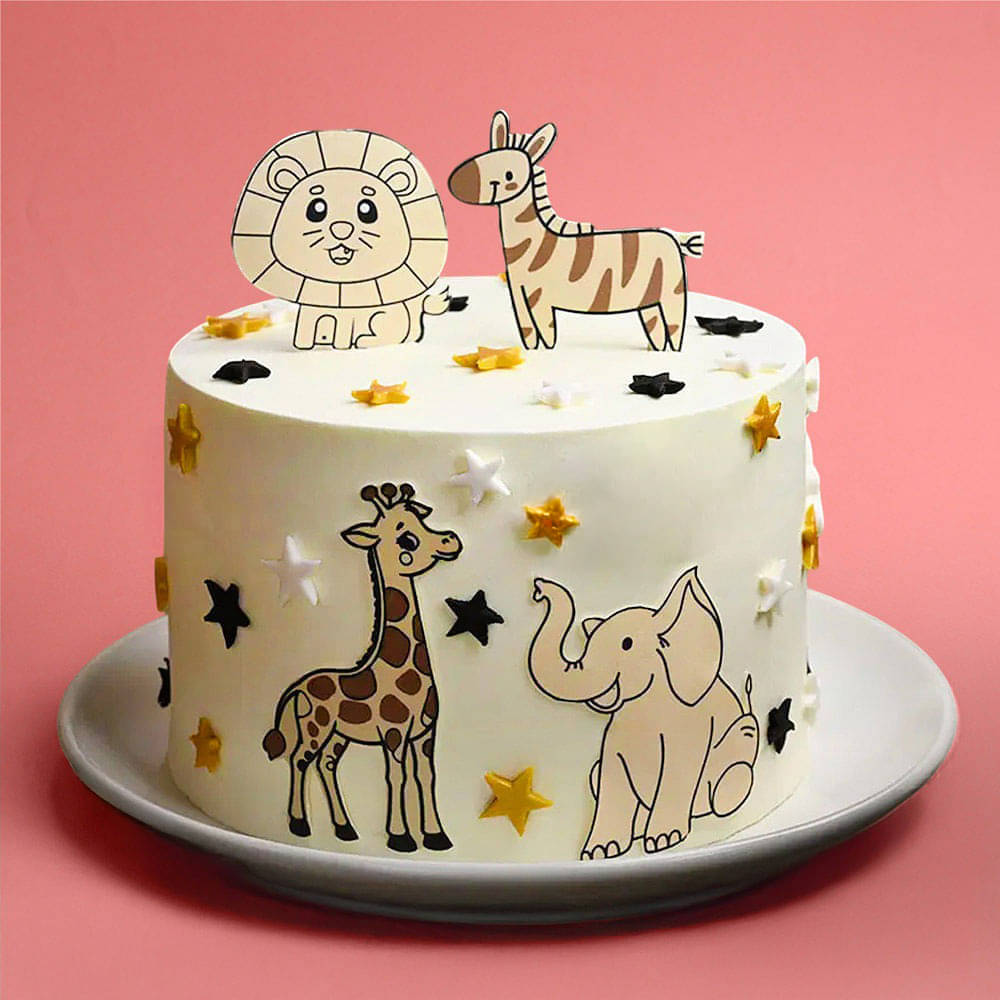 Front View of Jungle Safari Cake