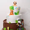 Top View of Jungle Safari Fondant Cake