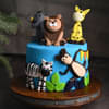 Zoomed View of Jungle Safari Fondant Cake