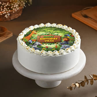 Jungle Safari Birthday Cake 