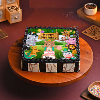 Jungle Theme Birthday Cake Jungle Theme Birthday Cake