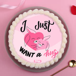 Top View Just Want A Hug Cake