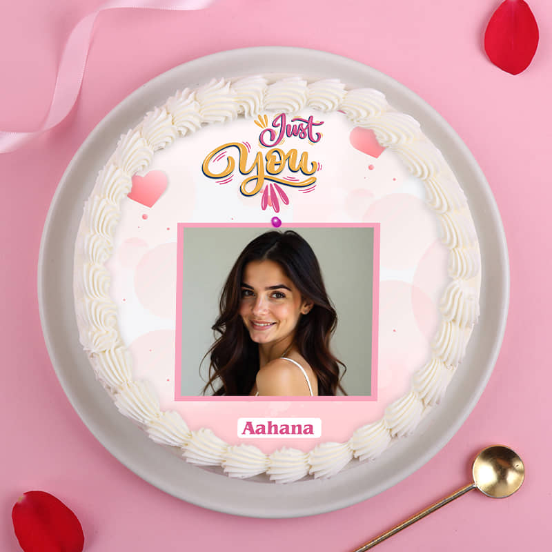 Just You Valentines Photo Cake