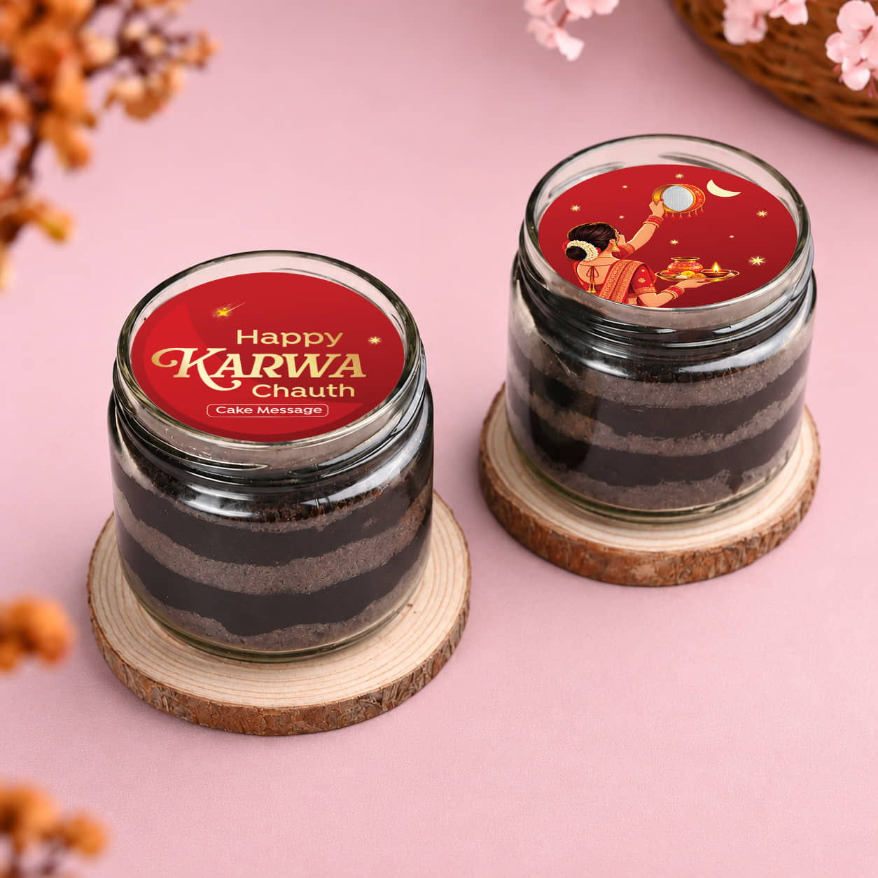 Karwa Chauth Chocolate Jar Cakes Karwa Chauth Chocolate Jar Cakes