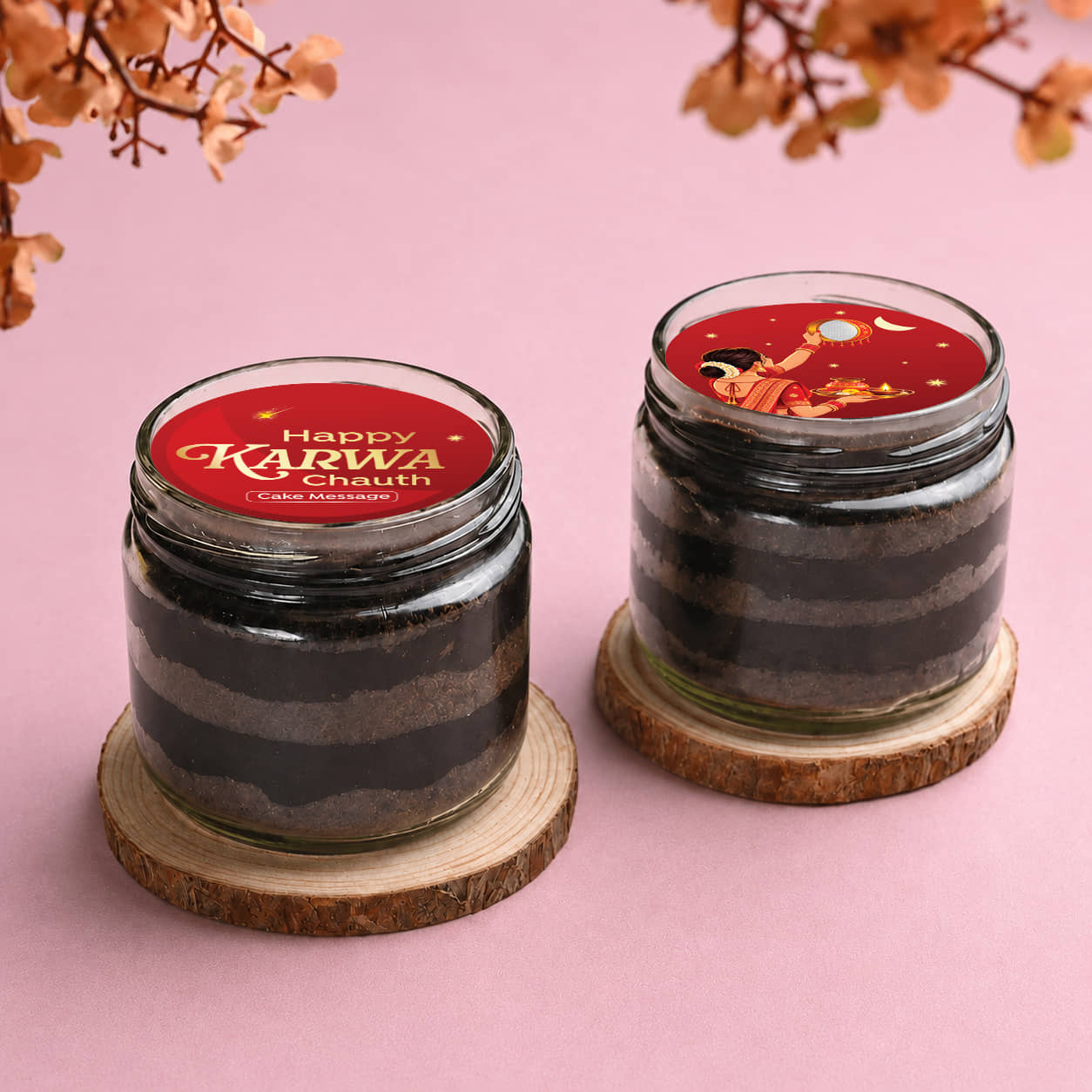 Karwa Chauth Chocolate Jar Cakes