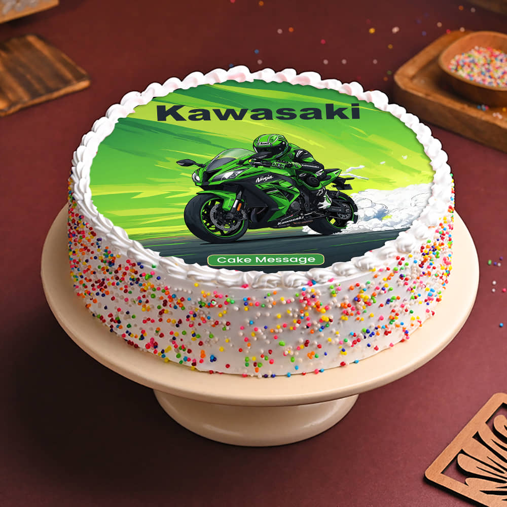Kawasaki Bike Theme Cake Kawasaki Bike Theme Cake