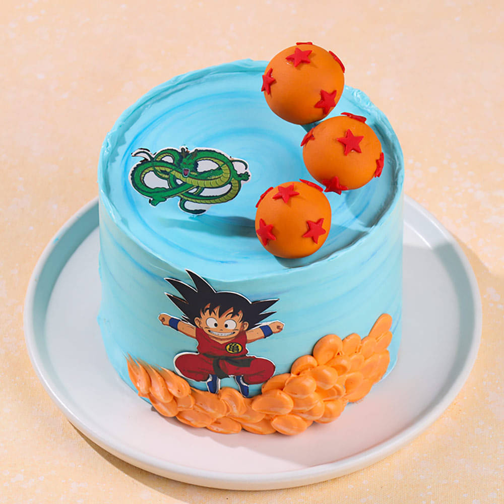 Top View of Kid Goku Dragon Ball Cake