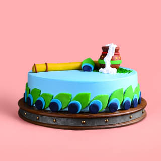 Top View of Kishan Kanhaiya Janmashtami Cake