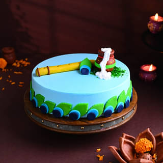 Side View of Kishan Kanhaiya Janmashtami Cake