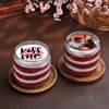 Kiss Me Red Velvet Photo Jar Cakes