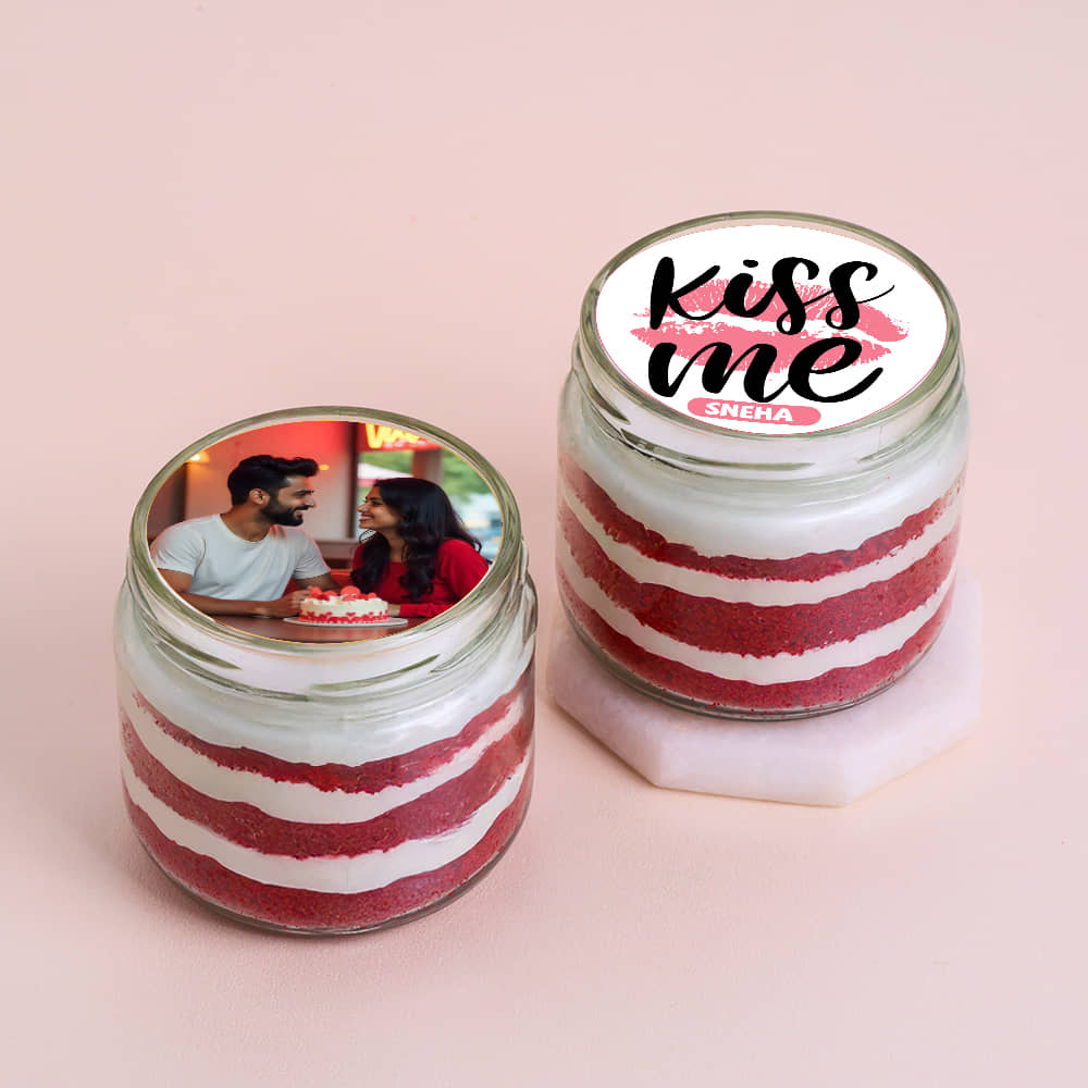 Kiss Me Red Velvet Photo Jar Cakes Kiss Me Red Velvet Photo Jar Cakes