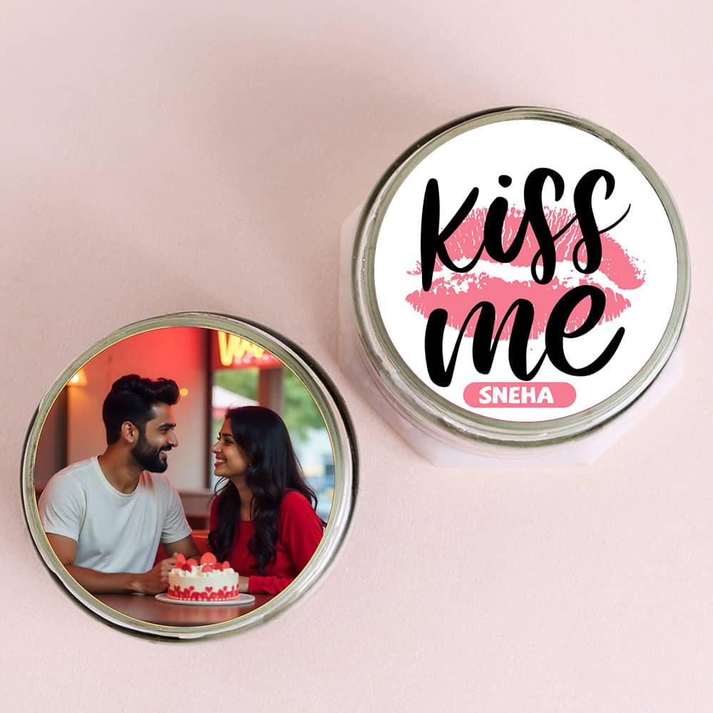 Kiss Me Red Velvet Photo Jar Cakes