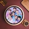 Top View of Kpop BTS Theme Red Velvet Chocolate Cake