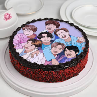 Side View of Kpop BTS Theme Cake