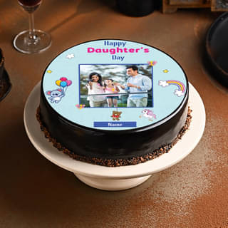 Daughters Day Photo Cream Cake