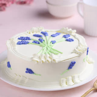 Side View of Lavender Vanilla Cake Side View of Lavender Vanilla Cake