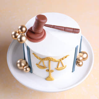 Top View of Law Theme Cake