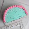 Top View of Layered Pink N Blue Half Cake
