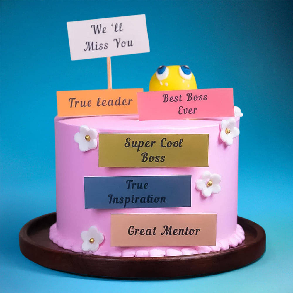 Front View of Leader Farewell Cake