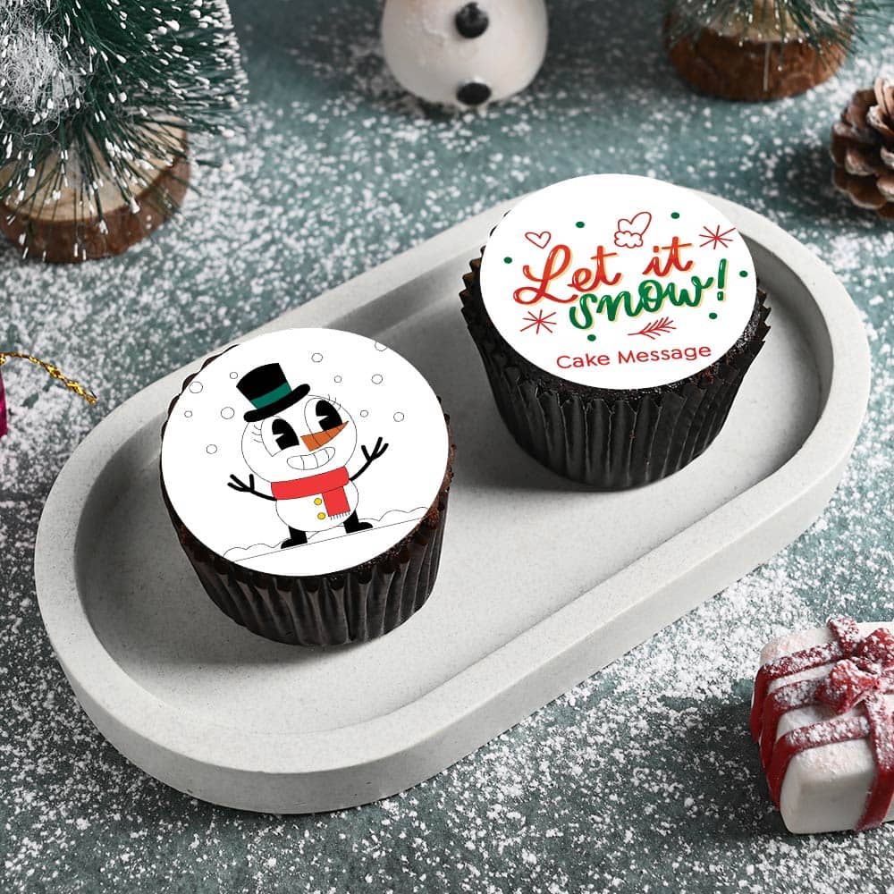 Let It Snow Cupcake Duo For Xmas