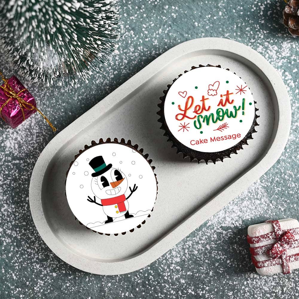 Let It Snow Cupcake Duo For Xmas