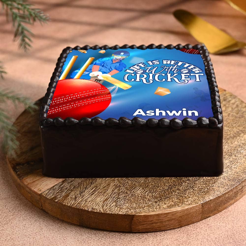 Life Is Better with Cricket Photo Cake