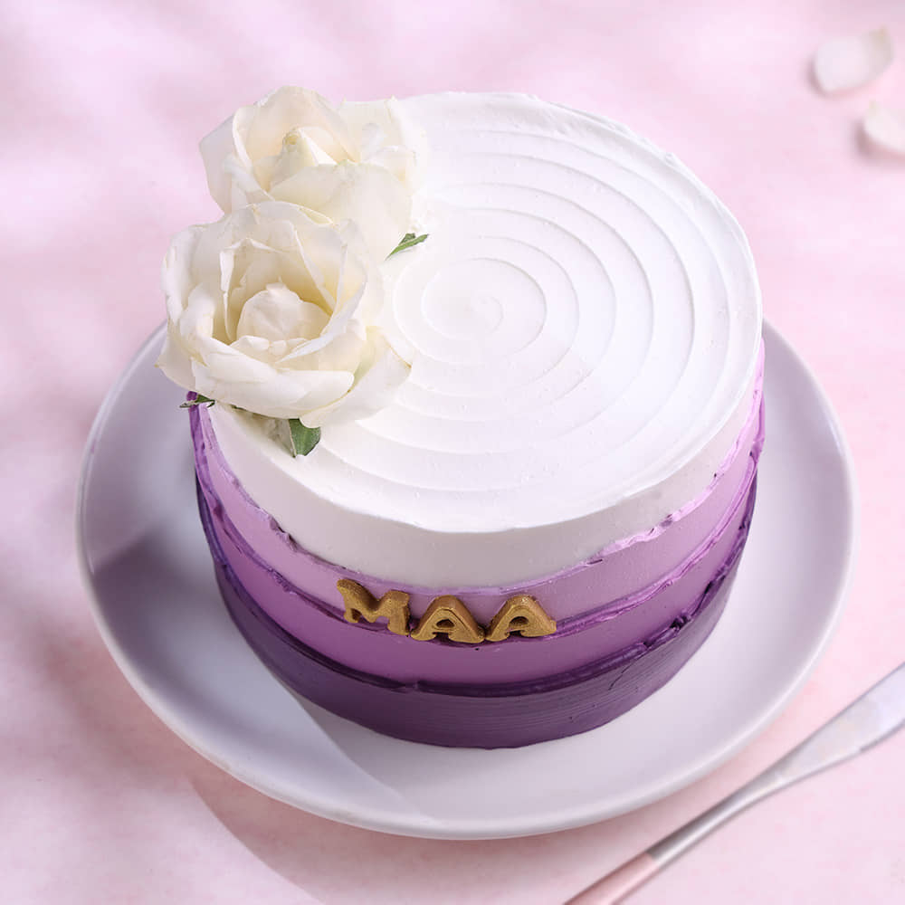 Order Rose Topped Mothers Day Cake for Mom Online