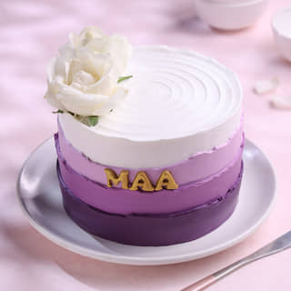 Front View of Lilac Hues Cake For Maa