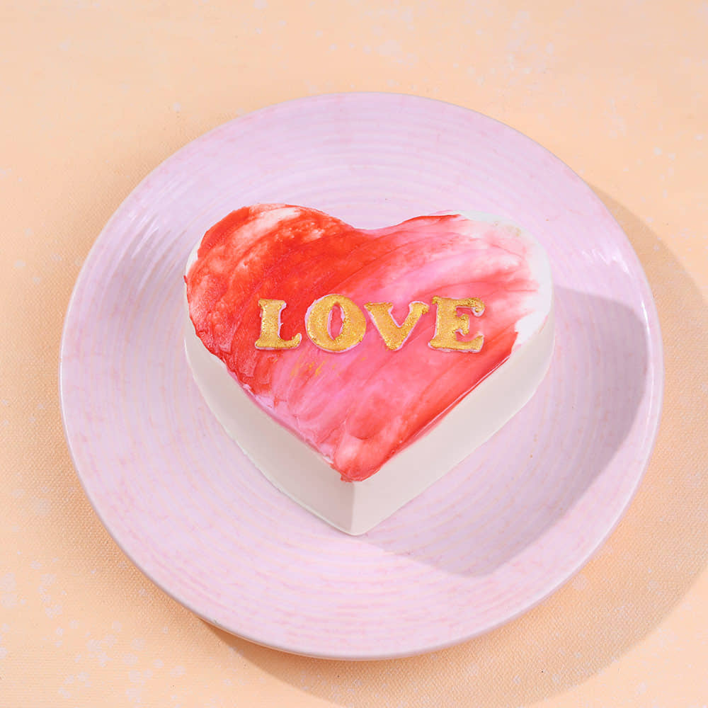 Love Heart Bento Cake Top View of Love Heart Bento Cake