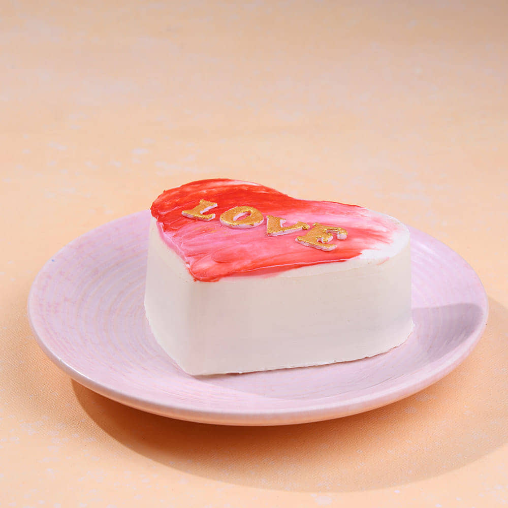 Top View of Love Heart Bento Cake