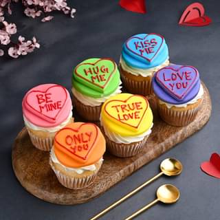 Love Notes Heart Cupcakes