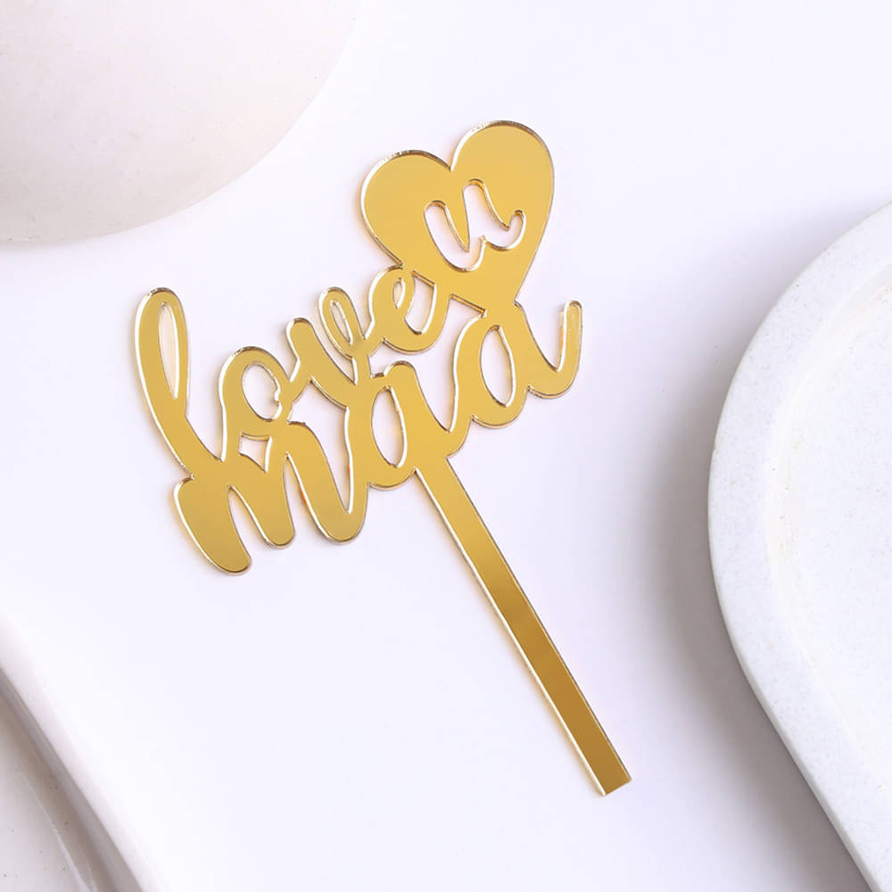 Love u Maa Cake Topper