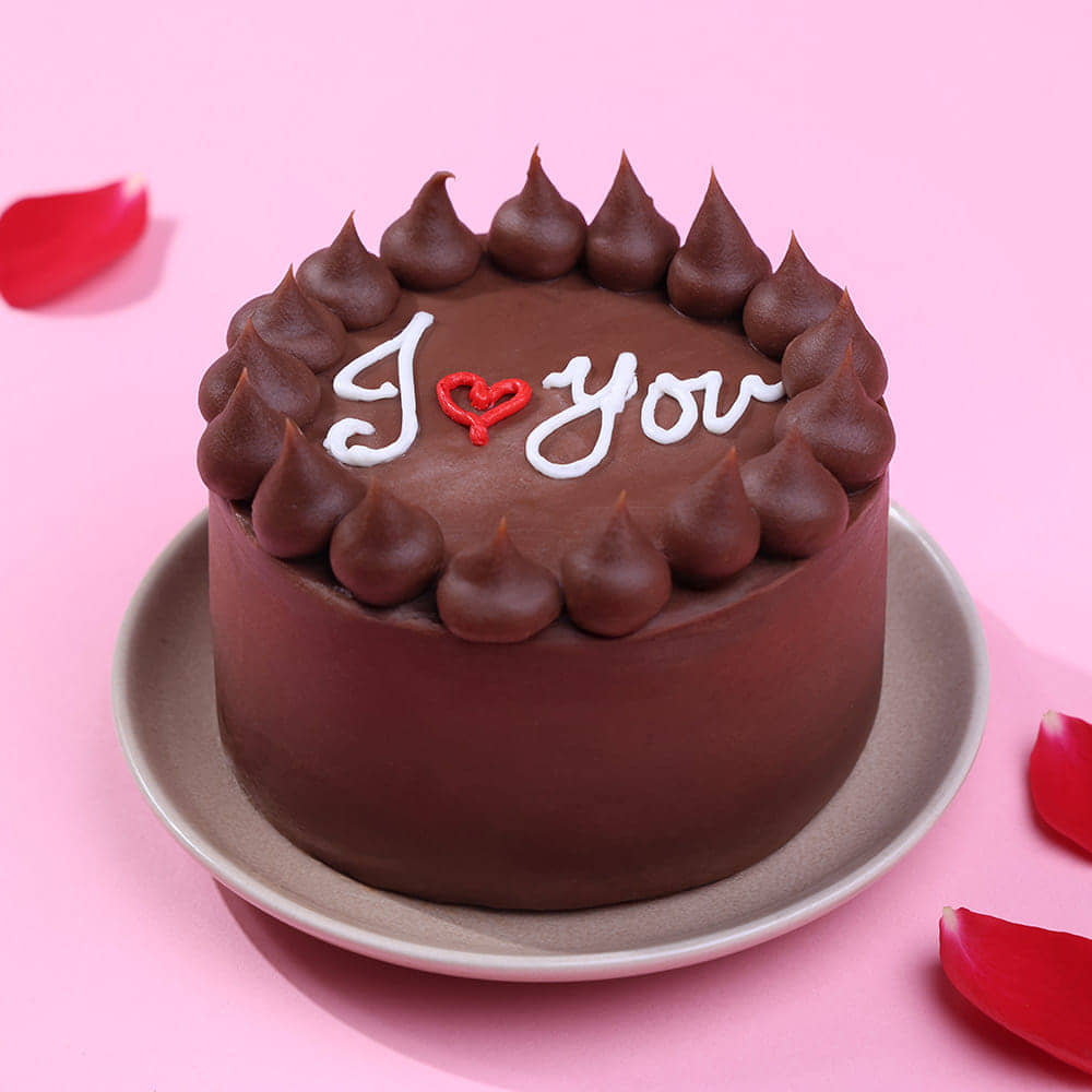 Front View of Love Ya Milk Choco Bento Cake