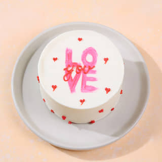 Top View of Love You Bento Cake