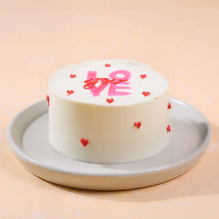Front Angled View of Love You Bento Cake