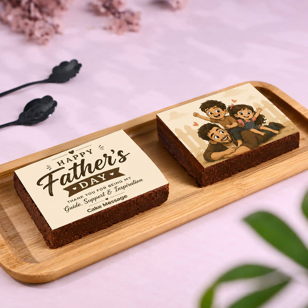 Fathers Day Choco Walnut Brownies Duo