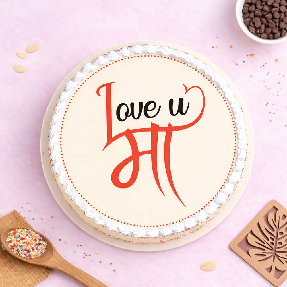 Top View of Love Infused Mothers Day Cake