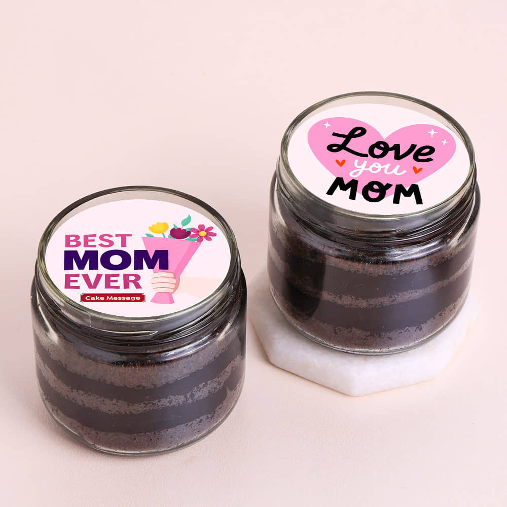 Love You Mom Chocolate Jar Cake Duo