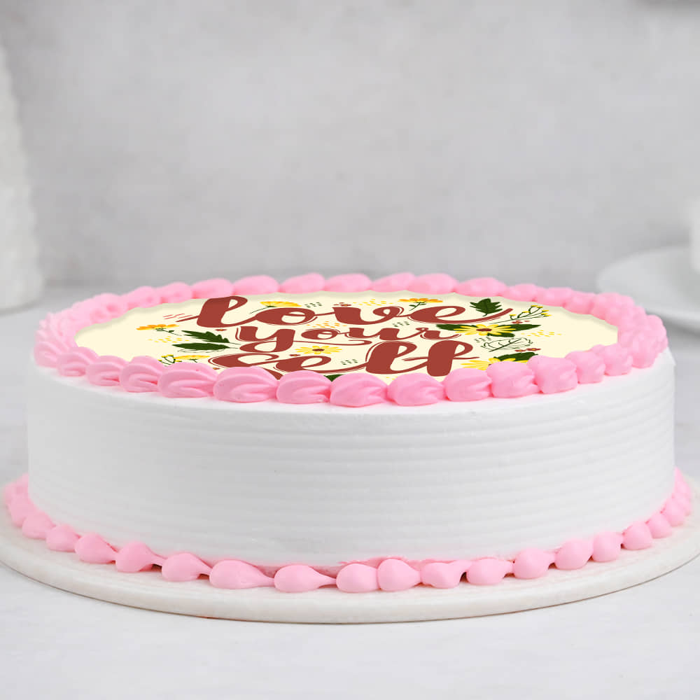 Side View of Love Yourself Cake