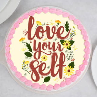 Top View of Love Yourself Cake