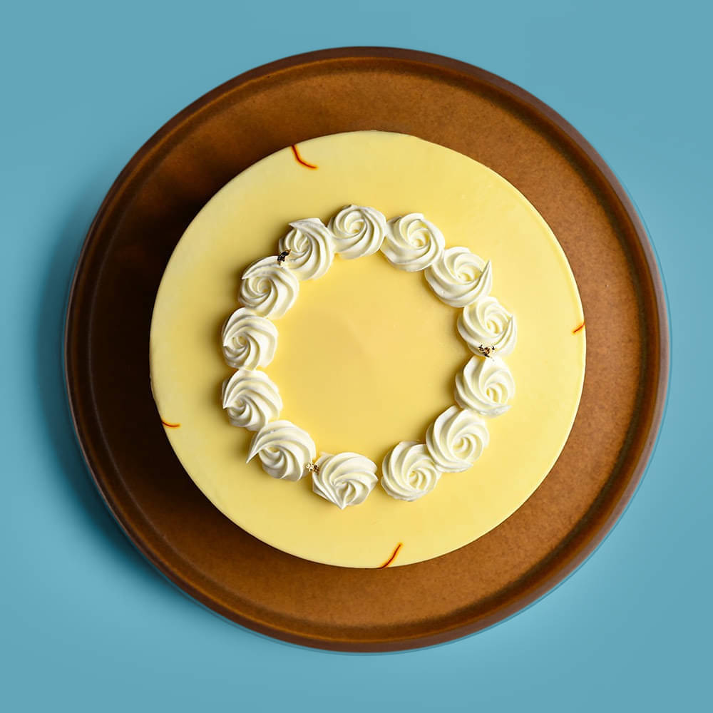 Top View of Luscious Rasmalai Cake
