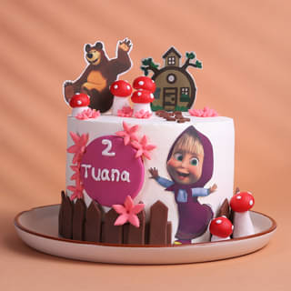 Masha and the Bear Themed Brthday Cake