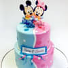 Zoomed View of  Magical Mickey N Minnie Fondant Cake