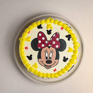 Top View of Magical Minnie Mouse Cake